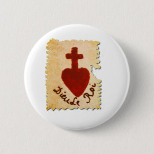 Heiliges Herz Vendée Dieu, le Roi Katholic Button
