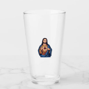 Heiliges Herz Vintage Gravur Religiöser Vektor De Glas