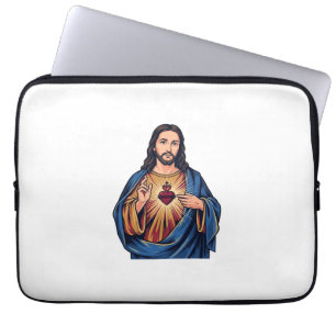 Heiliges Herz Vintage-Stich religiöser Vektor De Laptopschutzhülle