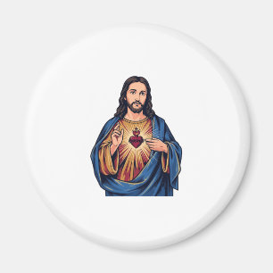 Heiliges Herz Vintage-Stich religiöser Vektor De Magnet