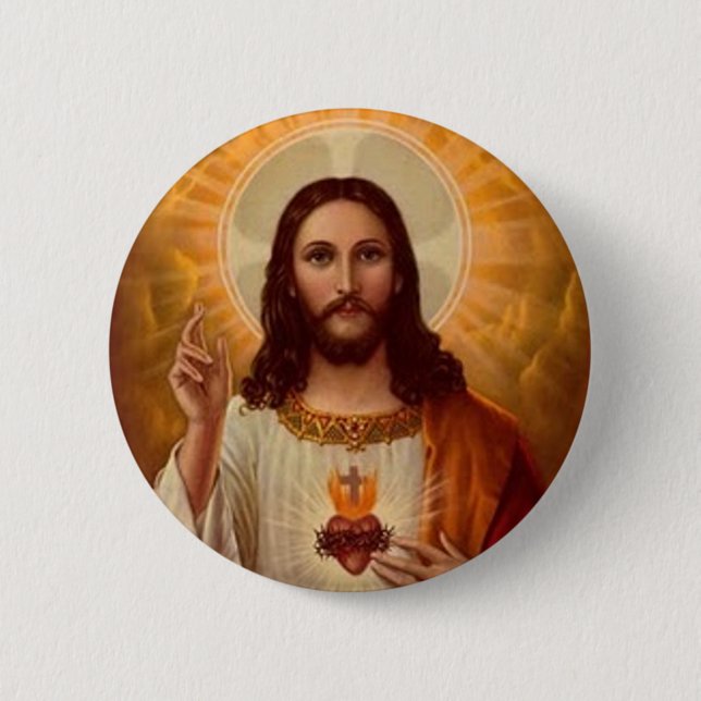 Heiliges Herz von Jesus Button (Vorderseite)