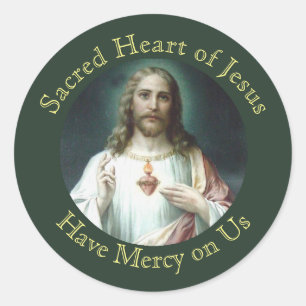 Heiliges Herz von Jesus-Gebet Runder Aufkleber