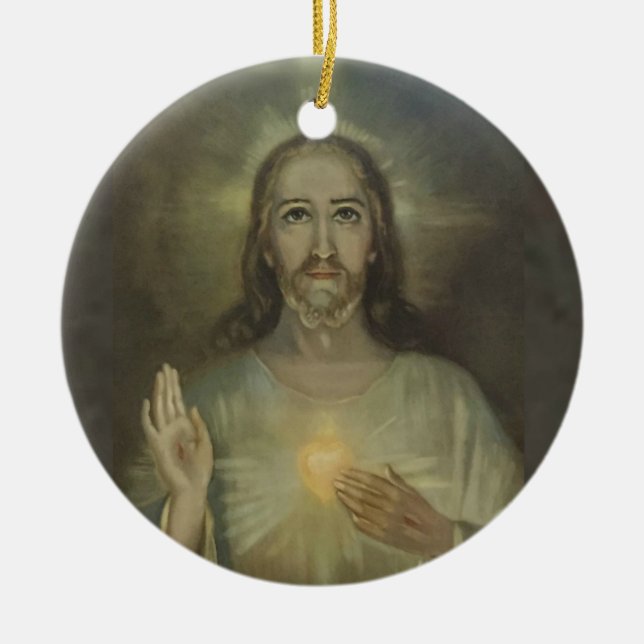 Heiliges Herz von Jesus-Inthronisation Keramikornament (Vorne)