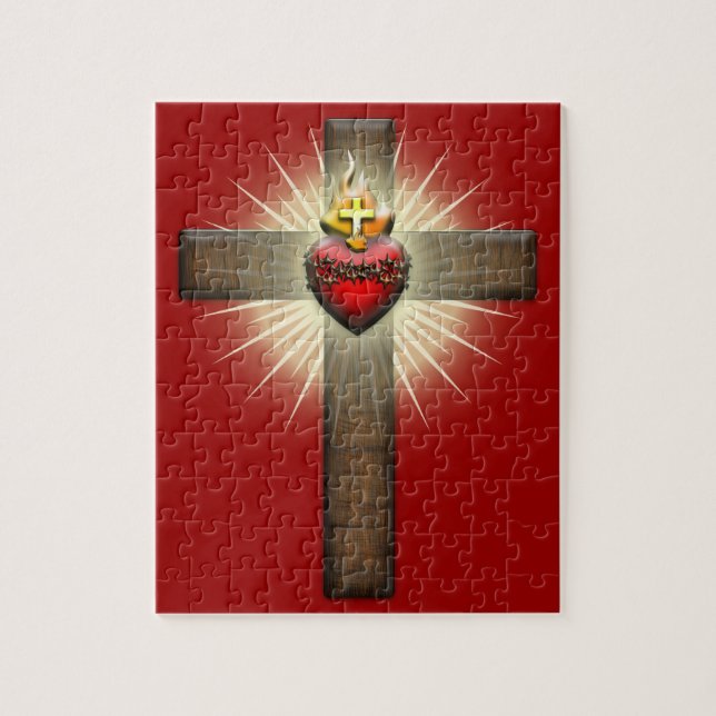 Heiliges Herz von Jesus-Kreuz Puzzle (Vertikal)