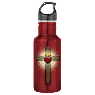 Heiliges Herz von Jesus-Kreuz Trinkflasche