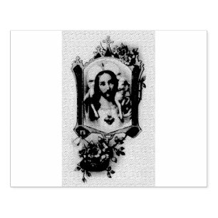 Heiliges Herz von Jesus mit Lamm Gummistempel