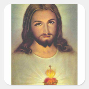 Heiliges Herz von Jesus Quadratischer Aufkleber