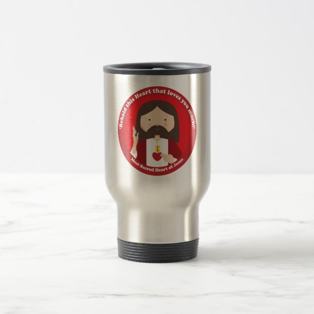 Heiliges Herz von Jesus Reisebecher (Mittel)