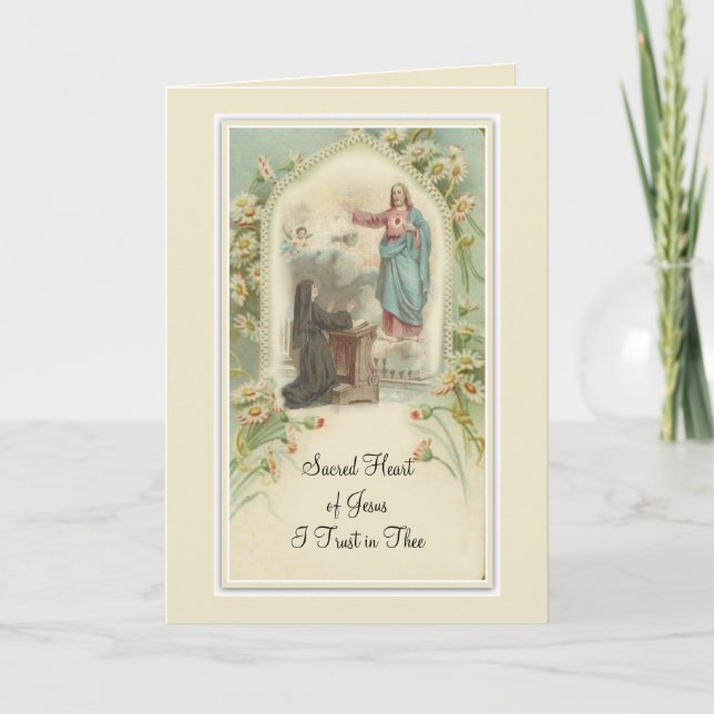 Heiliges Herz von Jesus verspricht St Margaret Karte (Vorderseite)