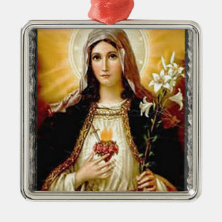 HEILIGES HERZ VON MARY 10 KUNDENGERECHTE PRODUKTE SILBERNES ORNAMENT