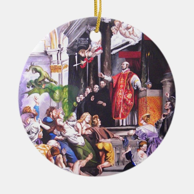 Heiliges Ignatius Loyola Keramikornament (Vorne)