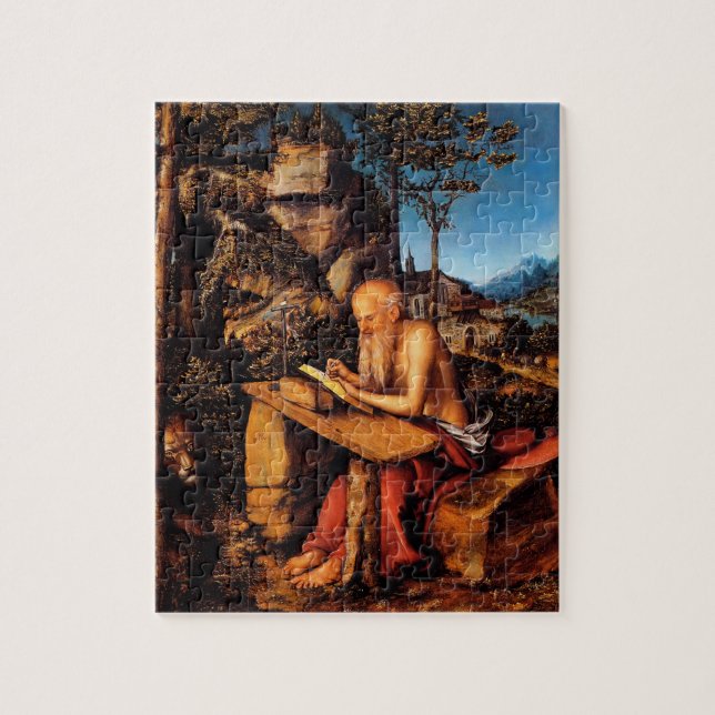 Heiliges Jerome durch Lucas Cranach das Älteste Puzzle (Vertikal)