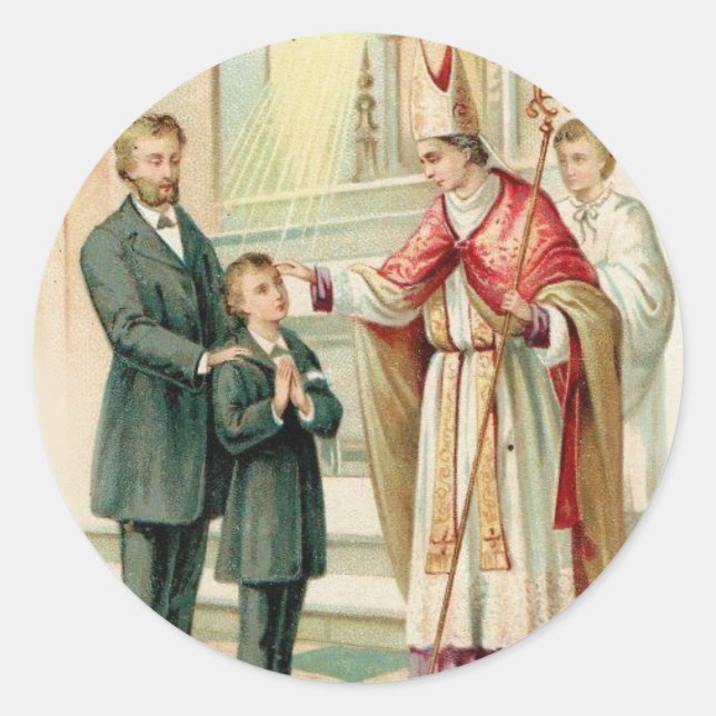 Heiliges katholisches Herz Jesu Runder Aufkleber (Vorderseite)