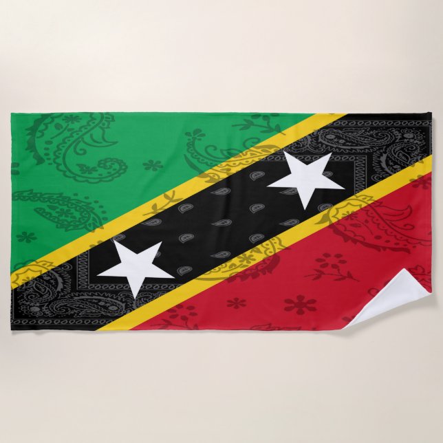Heiliges Kitts u. Nevis kennzeichnen Badetuch (Vorderseite)