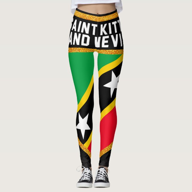 Heiliges Kitts und Nevis-Flagge Leggings (Vorderseite)