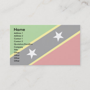 Heiliges Kitts und Nevis-Flagge Visitenkarte