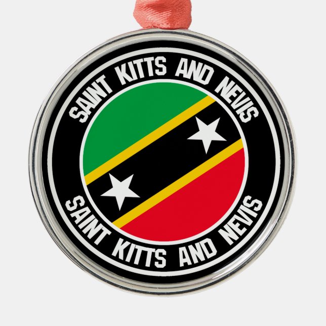 Heiliges Kitts und rundes Emblem Nevis Ornament Aus Metall (Vorne)