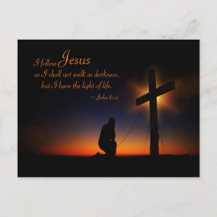 Heiliges Kreuz bei Sonnenuntergang (personalisiere Postkarte