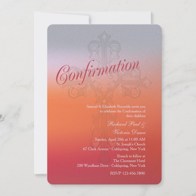 Heiliges Kreuz religiöse Einladung (Vorderseite)