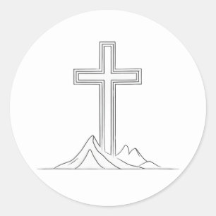 Heiliges Kreuz Runder Aufkleber
