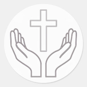 Heiliges Kreuz und Gebet Runder Aufkleber