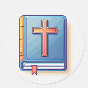Heiliges Kreuz und Gebet Runder Aufkleber