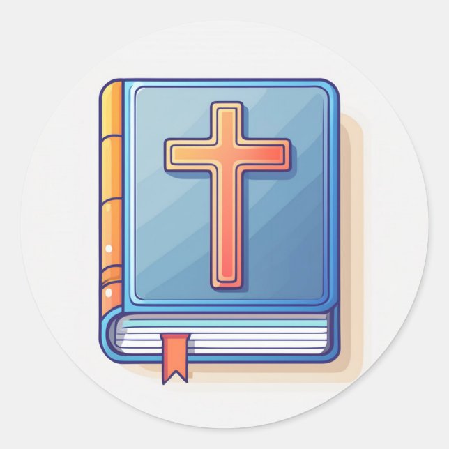 Heiliges Kreuz und Gebet Runder Aufkleber (Vorderseite)