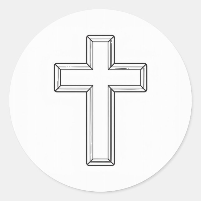 Heiliges Kreuz und Gebet Runder Aufkleber (Vorderseite)