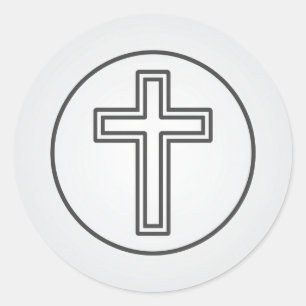 Heiliges Kreuz und Gebet Runder Aufkleber