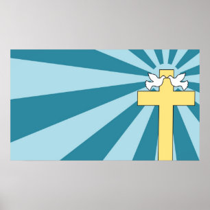 Heiliges Kreuz und Tauben Poster
