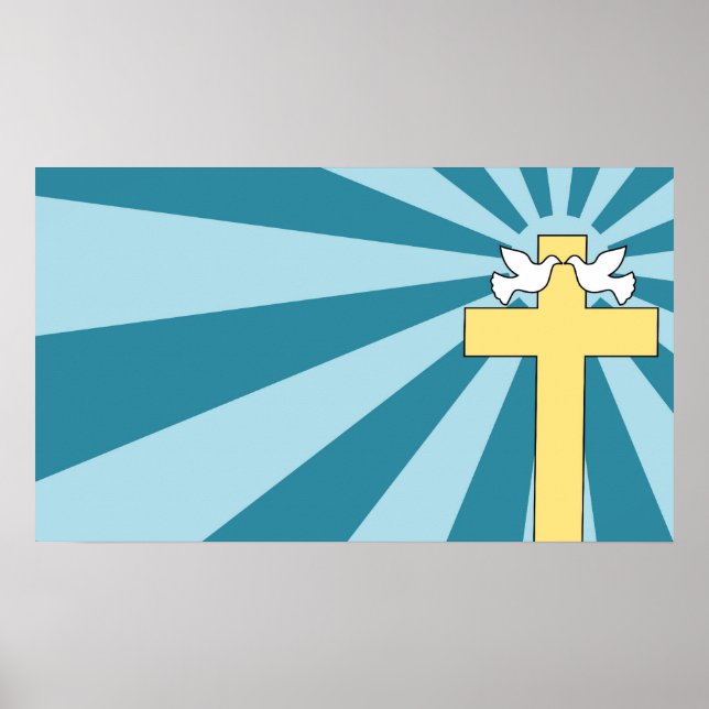 Heiliges Kreuz und Tauben Poster (Vorne)