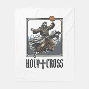 Heiliges Kreuz Vintage Basketball Religiöses Shirt Fleecedecke
