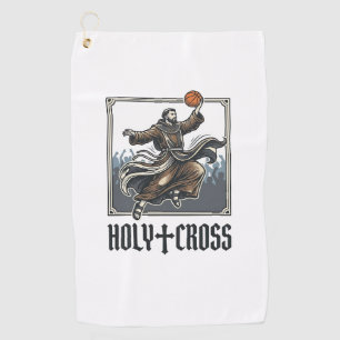 Heiliges Kreuz Vintage Basketball Religiöses Shirt Golfhandtuch