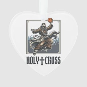 Heiliges Kreuz Vintage Basketball Religiöses Shirt Ornament