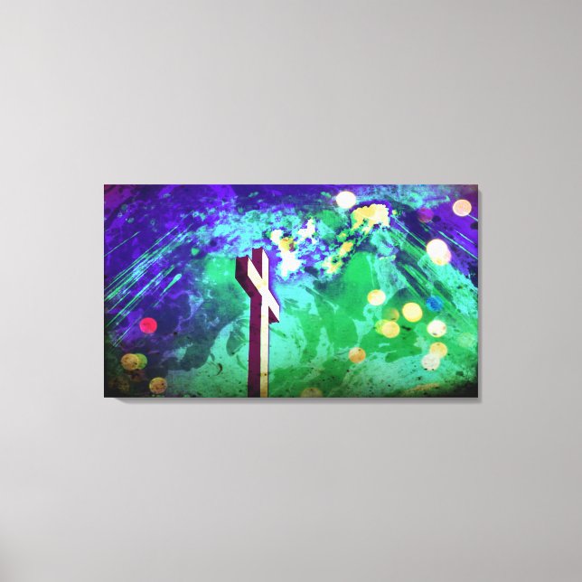 Heiliges Land Cross Sparkle Wrapped Canvas Leinwanddruck (Vorderseite)