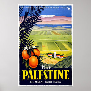 Heiliges Land-Vintage Reise-Kunst Palästinas Poster