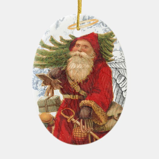 Heiliges Nicholas des Weihnachten4 Keramik Ornament (Vorne)