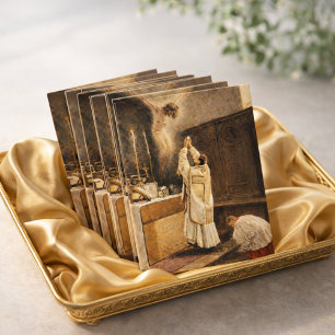 Heiliges Opfer der Messe Katholischer Priester Postkarte