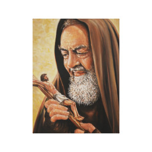 Heiliges Padre Pio Kruzifix-Jesus-Priester Leinwanddruck