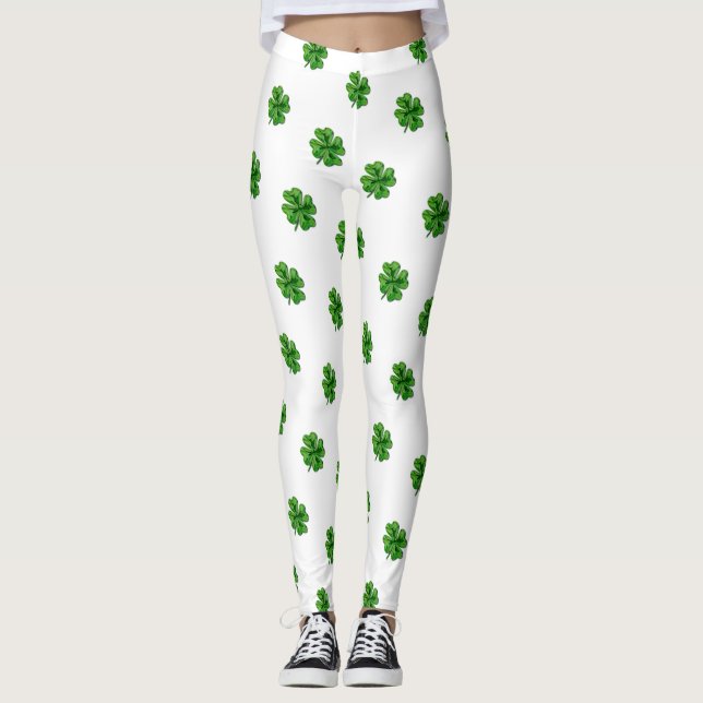 Heiliges Patricks vierblättriges Kleeblatt Leggings (Vorderseite)