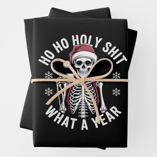 Heiliges Shirt Was ein Jahr Weihnachten Spaß Skele Geschenkpapier Set (Beispiel)