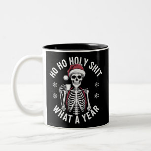 Heiliges Shirt Was ein Jahr Weihnachten Spaß Skele Zweifarbige Tasse
