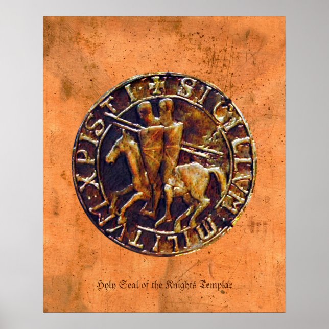 Heiliges Siegel der Ritter Templar Religiöse Kunst Poster (Vorne)