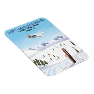 Heiliges-Sorlin d'Arves Frankreich-Skiplakat Magnet