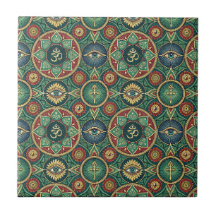 Heiliges Symbol Zen Mandala - Spirituelles Muster Fliese