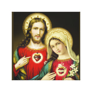Heiliges tadelloses Herz Mary Jesuss Leinwanddruck