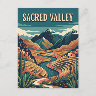 Heiliges Tal Peru Vintage Reiseposter Postkarte