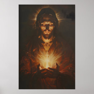 Heiligstes Herz Jesu Christi Kunstmalerei Poster