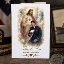 Heiligstes Herz Jesu katholische Navy-Würdigung Karte