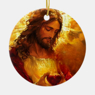 Heiligstes Herz Jesu Keramik Ornament